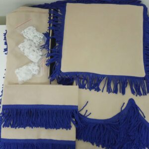 Cortinas Clássicas Bege com Azul