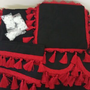 Cortinas Clássicas Preto com Vermelho