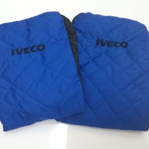 Conjunto 2 Capas de Banco em Tecido Preto/Azul