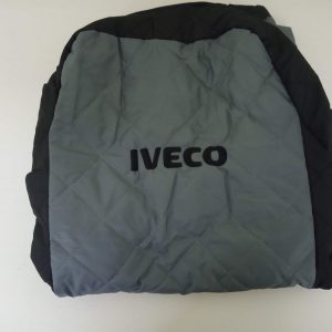 Conjunto 2 Capas de Banco em Tecido Preto/Cinza