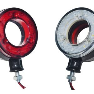 Piloto Lollipop Furado Vermelho/Branco 12V/24V