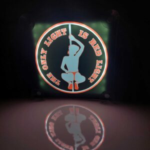 Placa Iluminada RED LIGHT 17cm