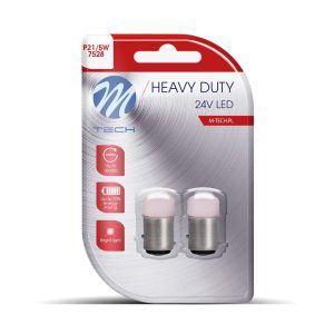 Pack 2 lâmpadas P21W Vermelho 24V