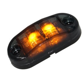 Marcador LED 12V/24V Laranja Fumado
