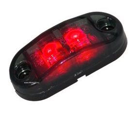 Marcador LED 12V/24V Vermelho Fumado